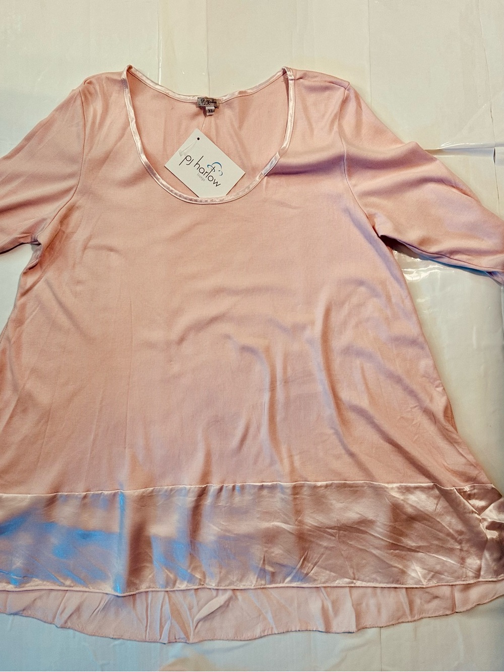 NWT PJ Harlow Kiki Lounge Top In Blush, XL